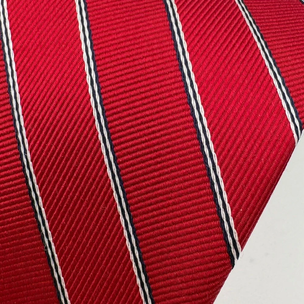 Jos A. Bank Men's Rep Neck Tie Red‎ Stripes Silk 3.5